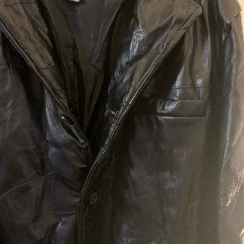 King Size Black Leather Jacket - image 2